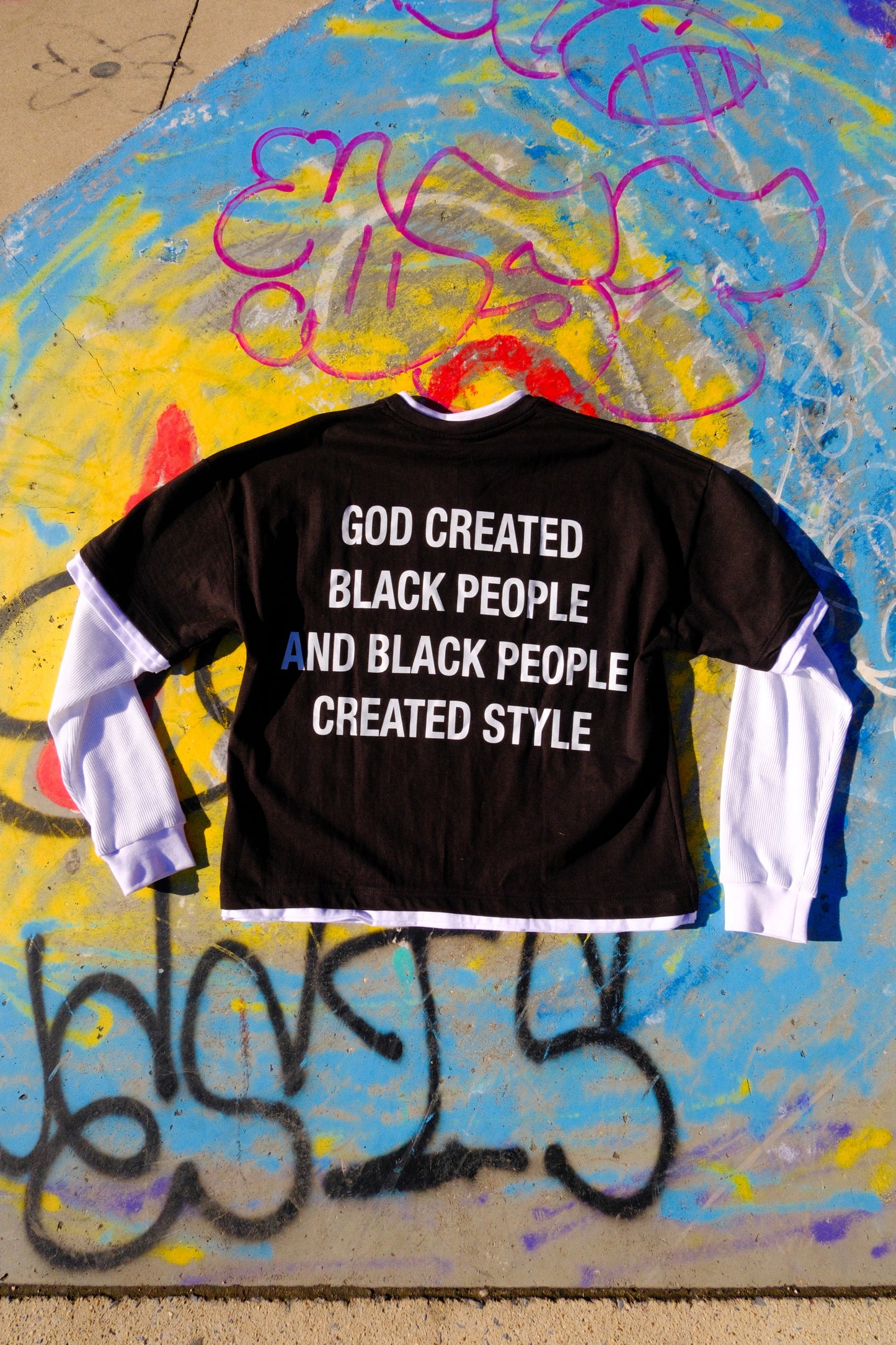 Slogan Double-Layered Tee