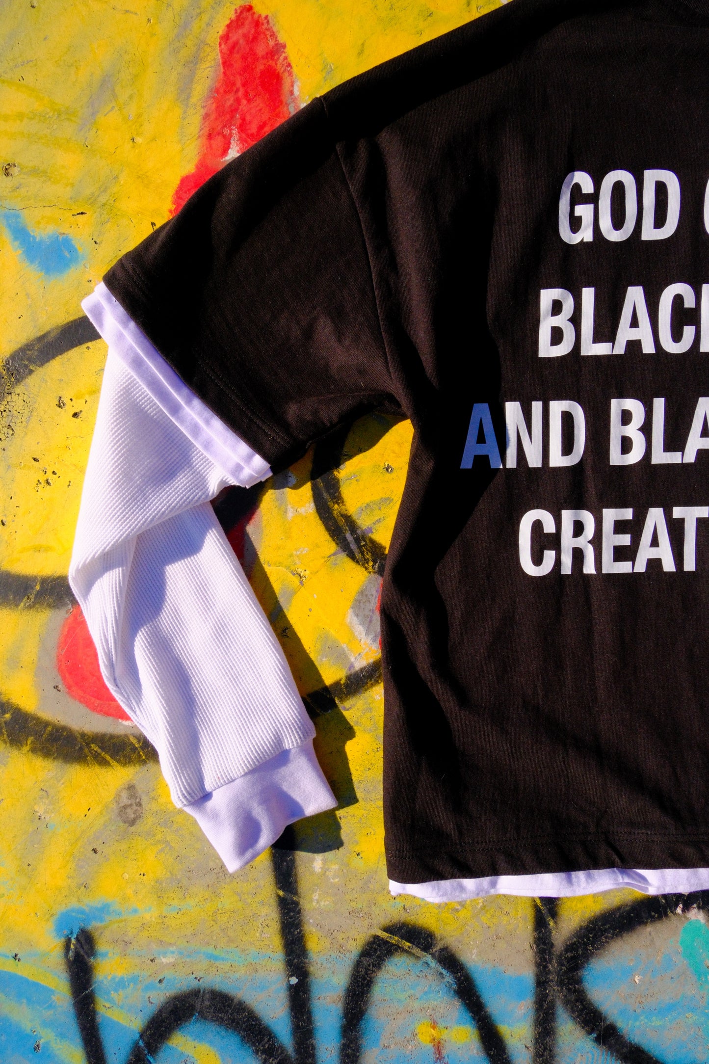Slogan Double-Layered Tee